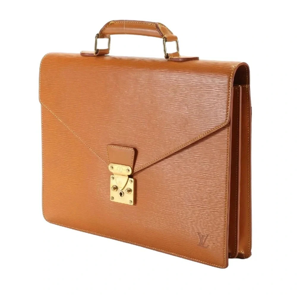 LOUIS VUITTON Ambassador Business Briefcase Cipango Gold Epi Leather Laptop Bag